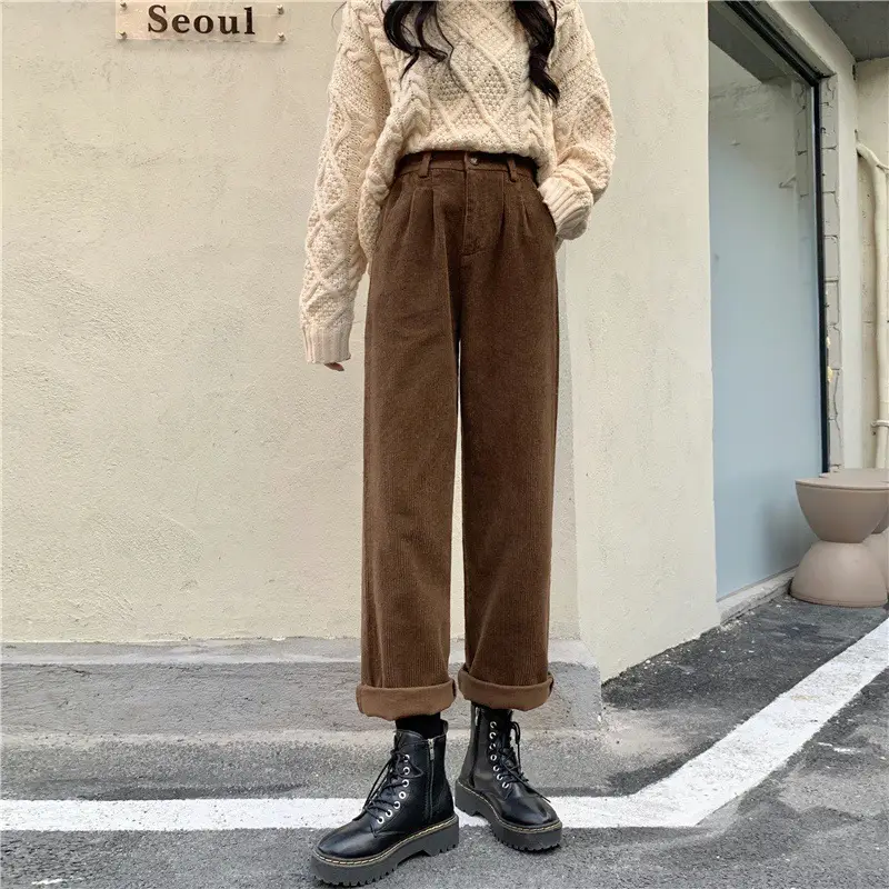 2024 Winter Women's Faux Fur Coat & Wide Leg Pants Set - Image 4