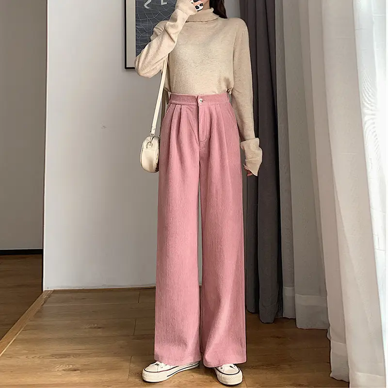 2024 Winter Women's Faux Fur Coat & Wide Leg Pants Set - Image 2