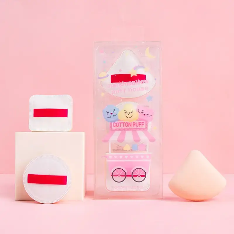 Triangle Cotton Candy Makeup Sponge Storage Box
