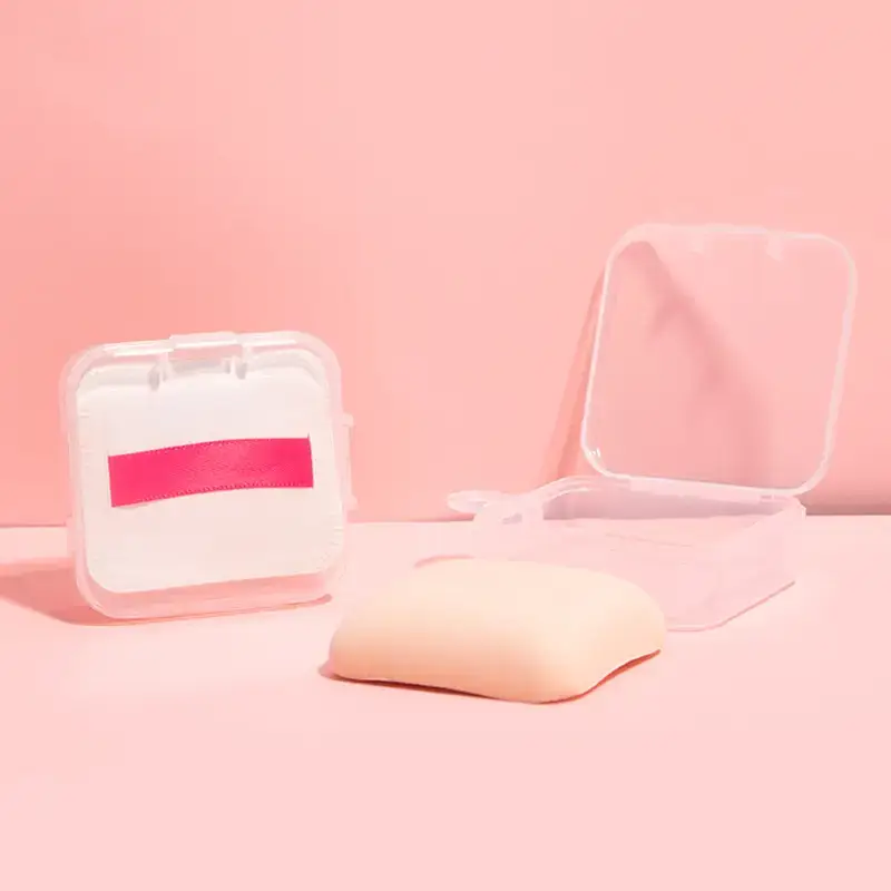 Triangle Cotton Candy Makeup Sponge Storage Box