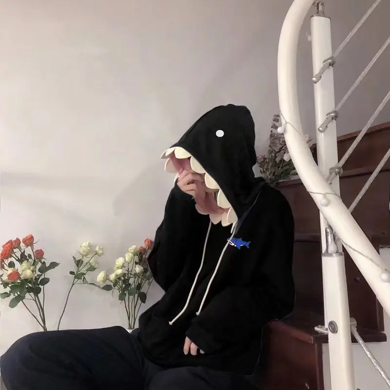 Men's Blue Hooded Hoodie with Teddy Bear Bag - Image 6