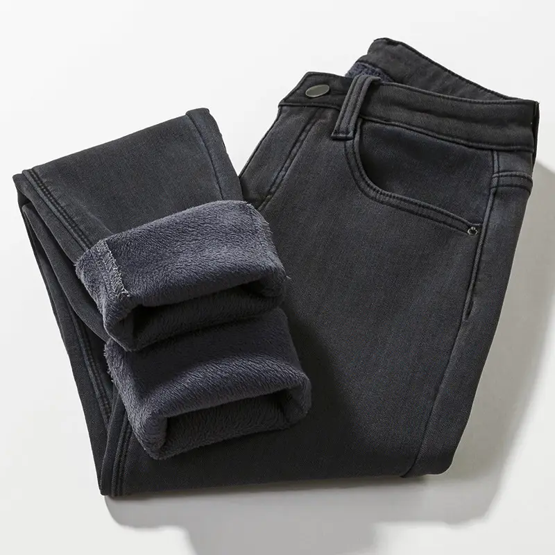 Fleece-lined Women's Jeans 2021 Winter Slim Fit - Image 8