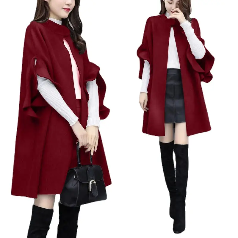 2024 Women Woolen Coat Grey Large Size Mid-Length - Image 11