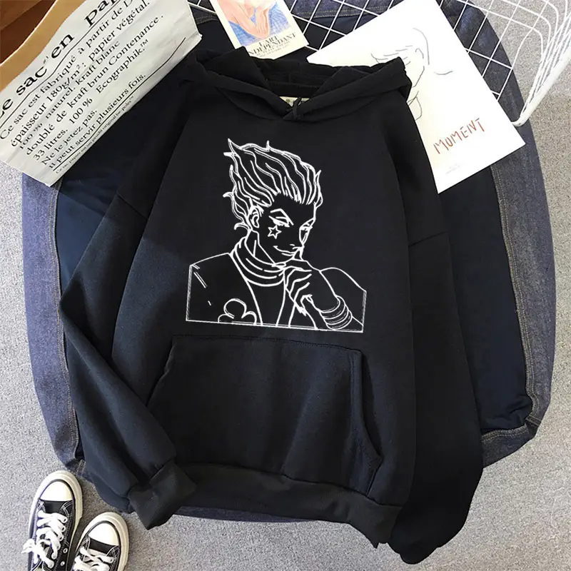 Women Cartoon Printed Hoodie Beige Thick Warm Winter - Image 3