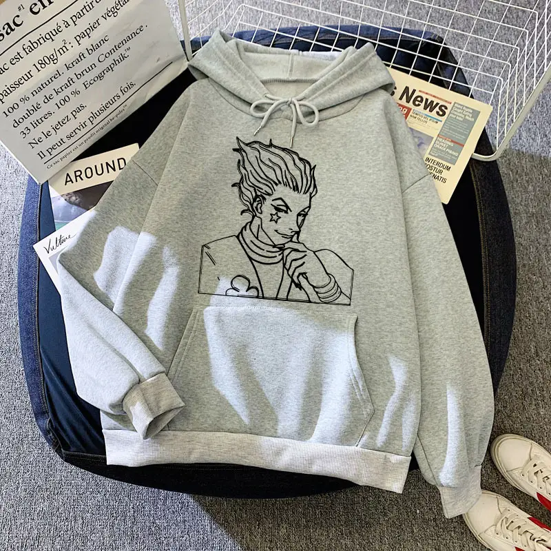 Women Cartoon Printed Hoodie Beige Thick Warm Winter - Image 4