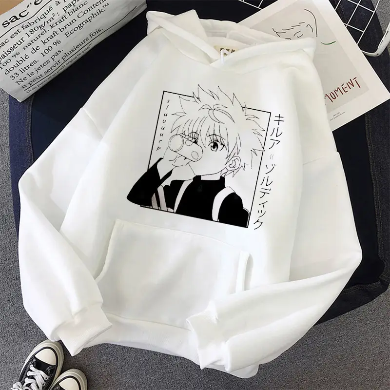 Women Cartoon Printed Hoodie Beige Thick Warm Winter - Image 9