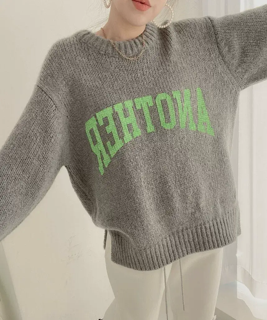 Korean Printed Letter Knitted Sweater Women Loose Candy Color — feature 14