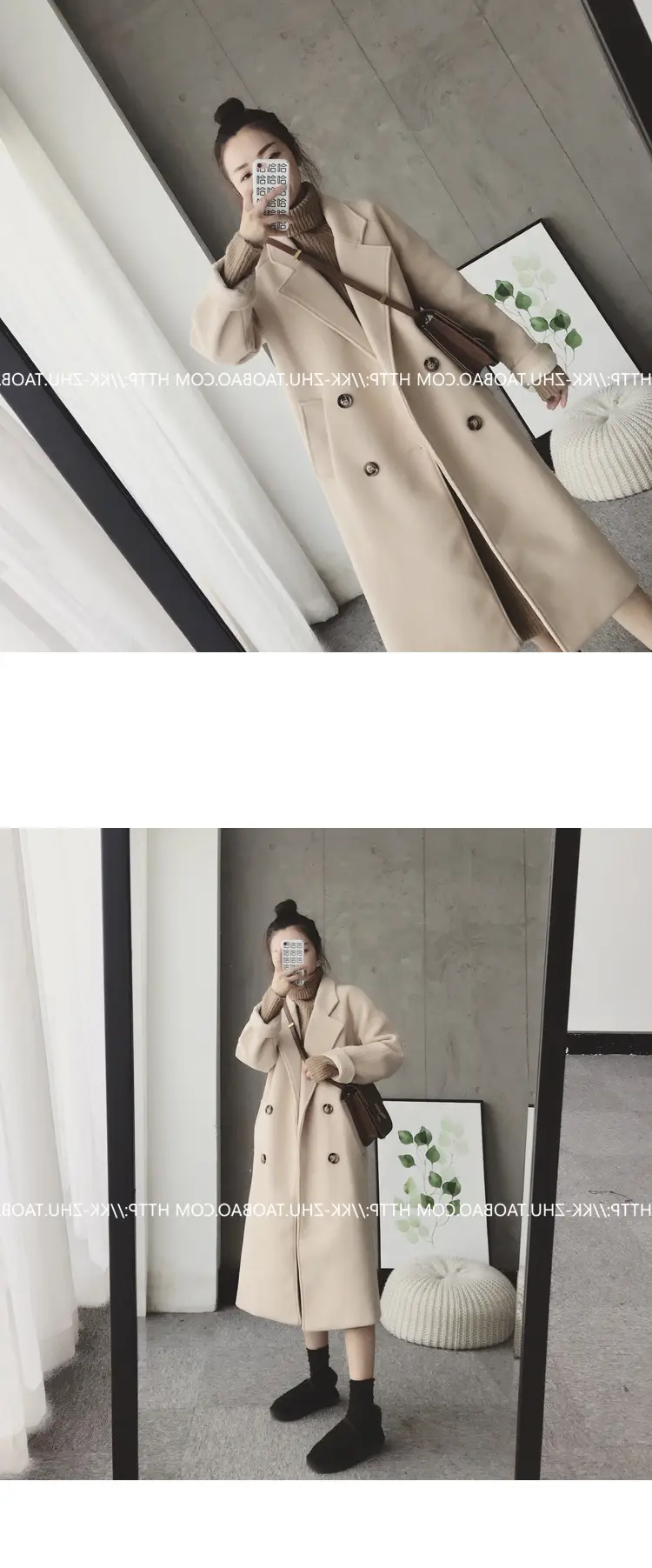 Women Korean Style Loose Black Sweater Turtleneck Dress — feature 12