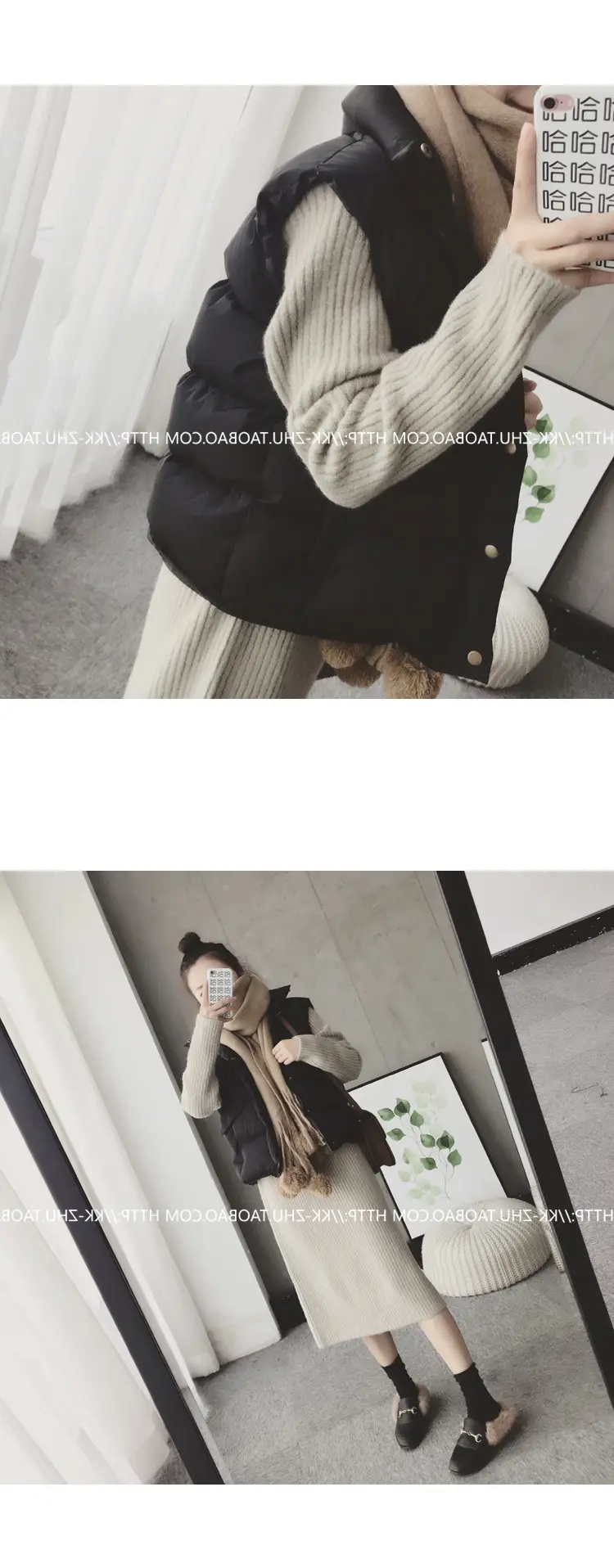 Women Korean Style Loose Black Sweater Turtleneck Dress — feature 5