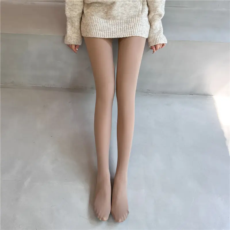 Women Fleece Lined Leggings Warm Anti-Snagging Nude Slim Fit - Image 3