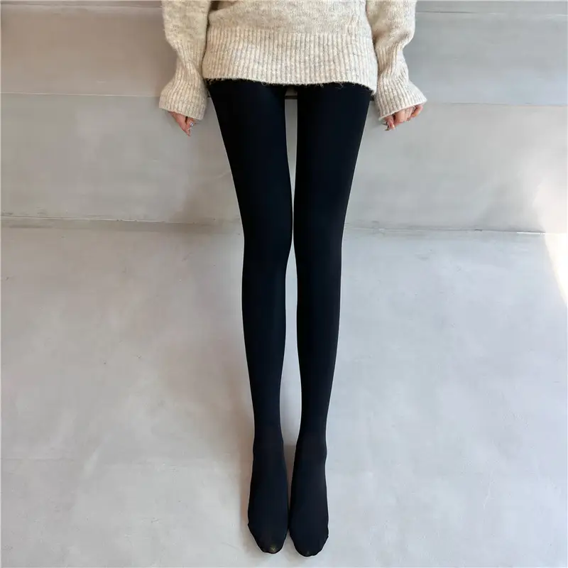 Women Fleece Lined Leggings Warm Anti-Snagging Nude Slim Fit - Image 5