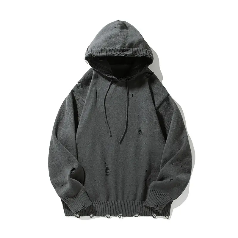 Gray Striped Sweatshirt for Men Winter - Image 8