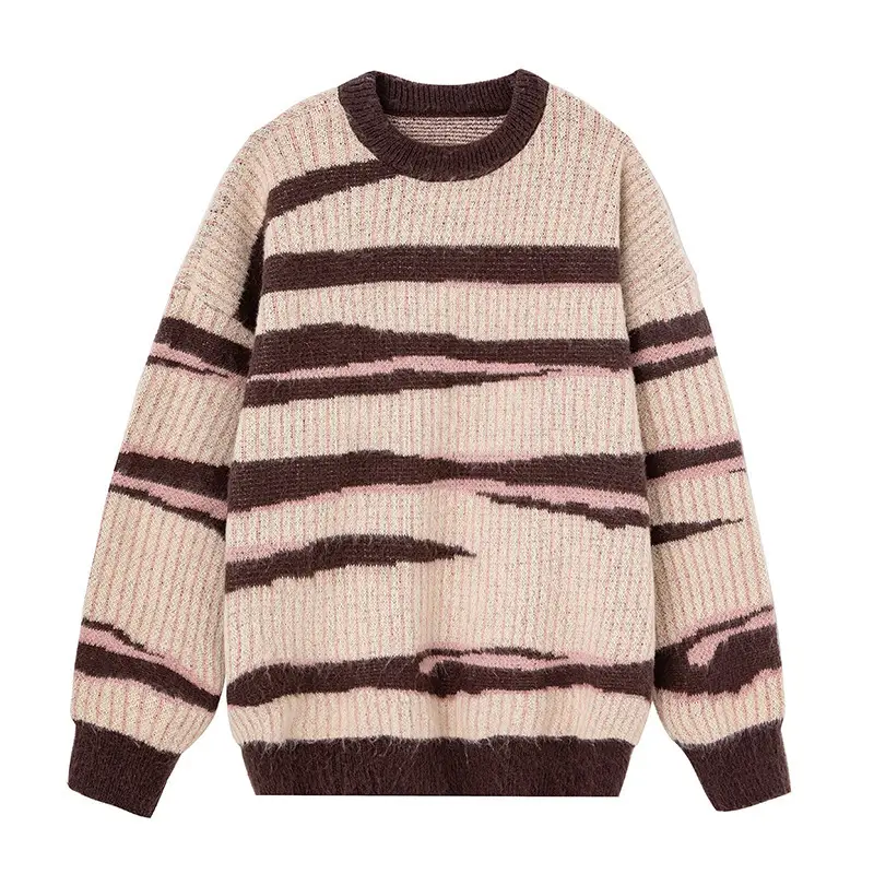 Gray Striped Sweatshirt for Men Winter - Image 2