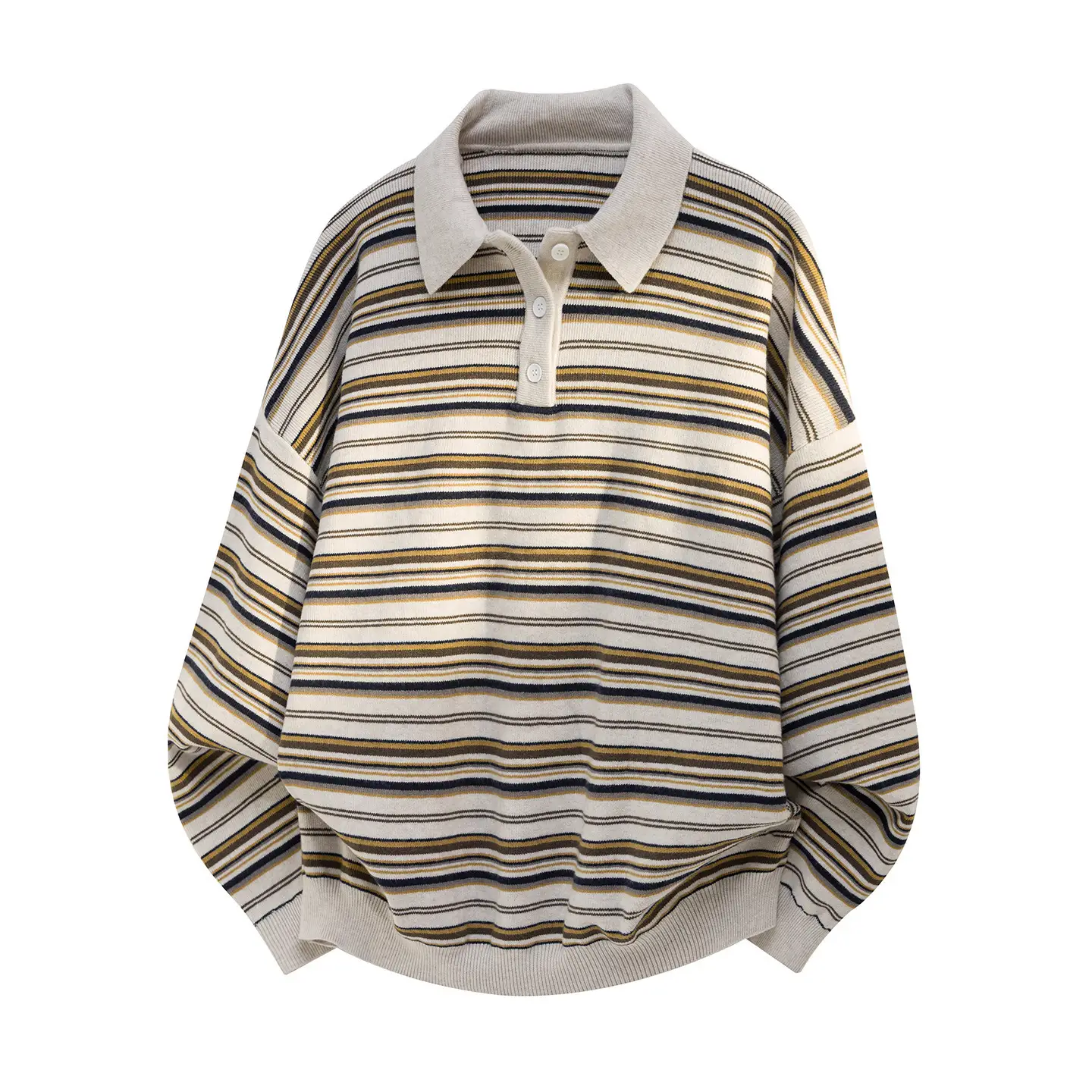 Gray Striped Sweatshirt for Men Winter - Image 17