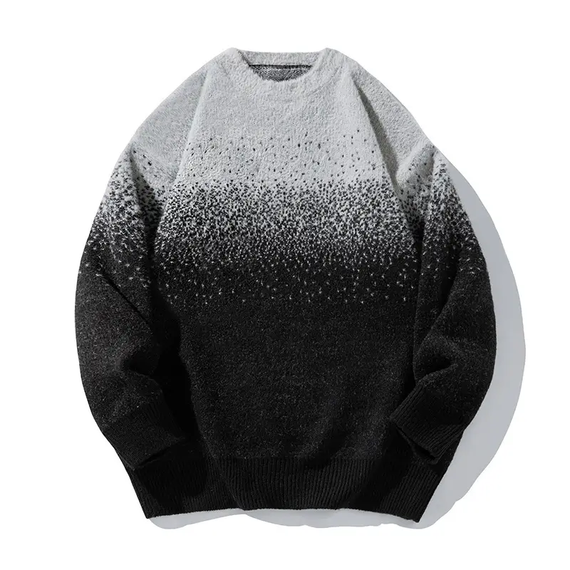 Gray Striped Sweatshirt for Men Winter - Image 3
