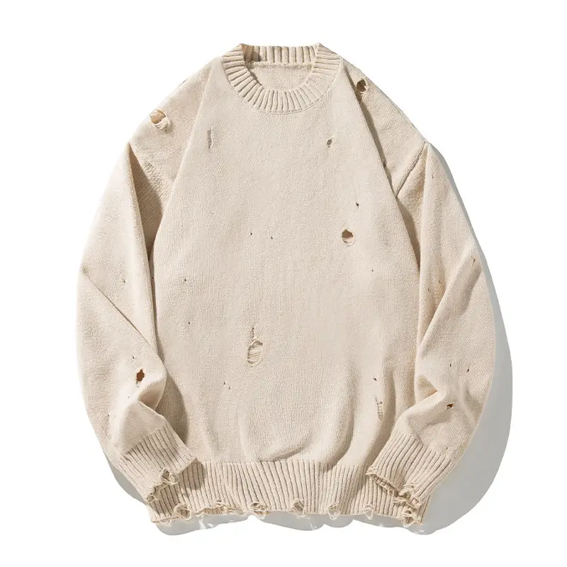 Gray Striped Sweatshirt for Men Winter - Image 6