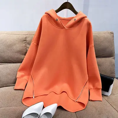 Pink Hooded Sweatshirt for Women Loose Fit Long Sleeve — feature 10