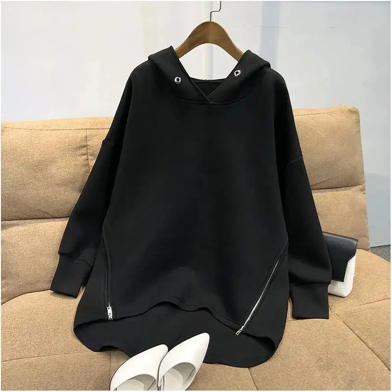 Pink Hooded Sweatshirt for Women Loose Fit Long Sleeve — feature 6