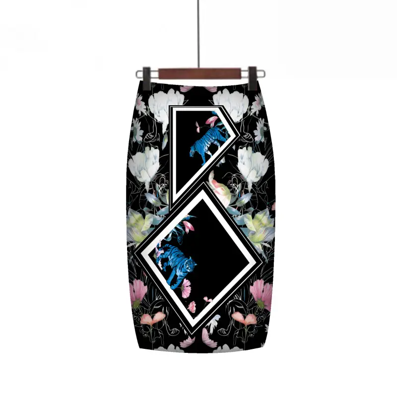 Women's Floral Crop Capri Skirt with White Heels - Image 22