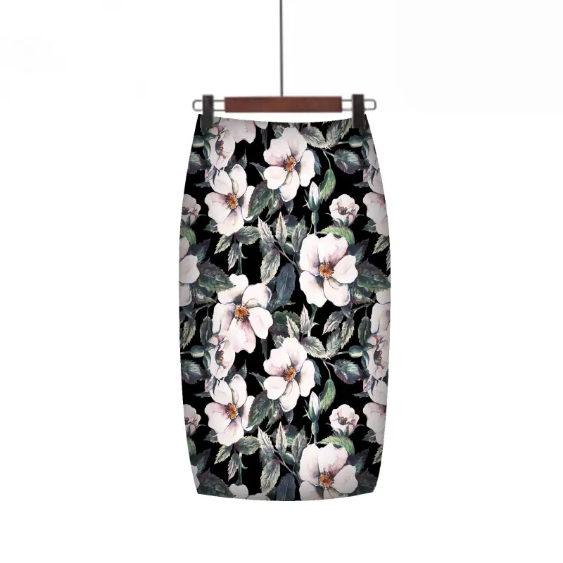 Women's Floral Crop Capri Skirt with White Heels - Image 23