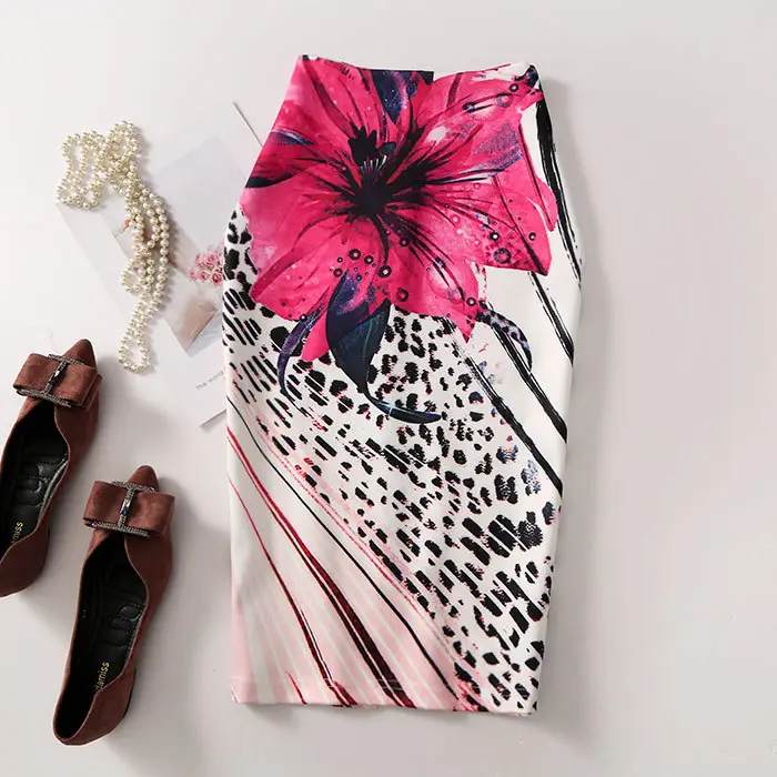 Women's Floral Crop Capri Skirt with White Heels - Image 2