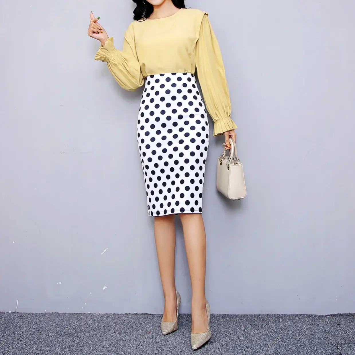 Women's Digital Printed Pencil Skirt with Bird Design - Image 19