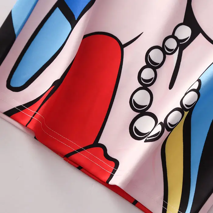 Women's Digital Printed Pencil Skirt with Bird Design — feature 9