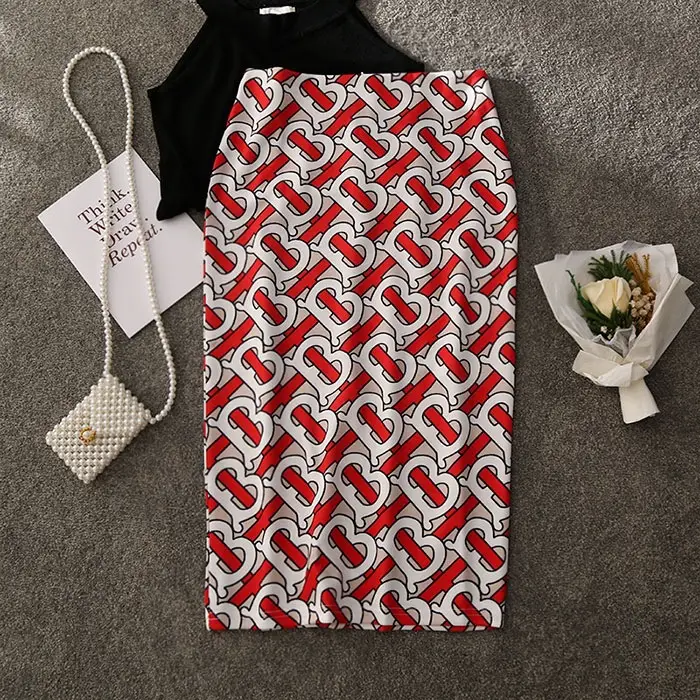 Women's Digital Printed Pencil Skirt with Bird Design - Image 2