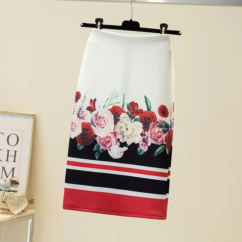 Black Gold Printed Pencil Skirt for Women — feature 18