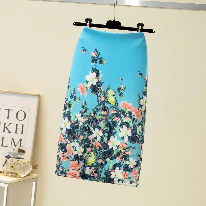 Black Gold Printed Pencil Skirt for Women — feature 21