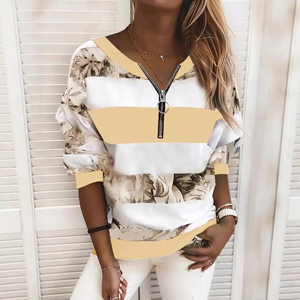 2025 Digital Print Zipper V-Neck Loose Sweatshirt - Image 7