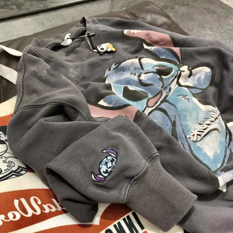 2026 Cotton Cartoon Pullover Sweatshirt Grey Unisex