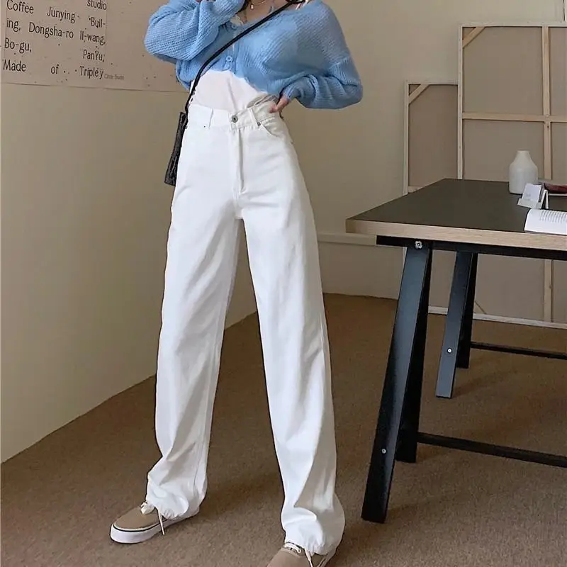Autumn Brown High Waist Straight Trousers for Women - Image 5