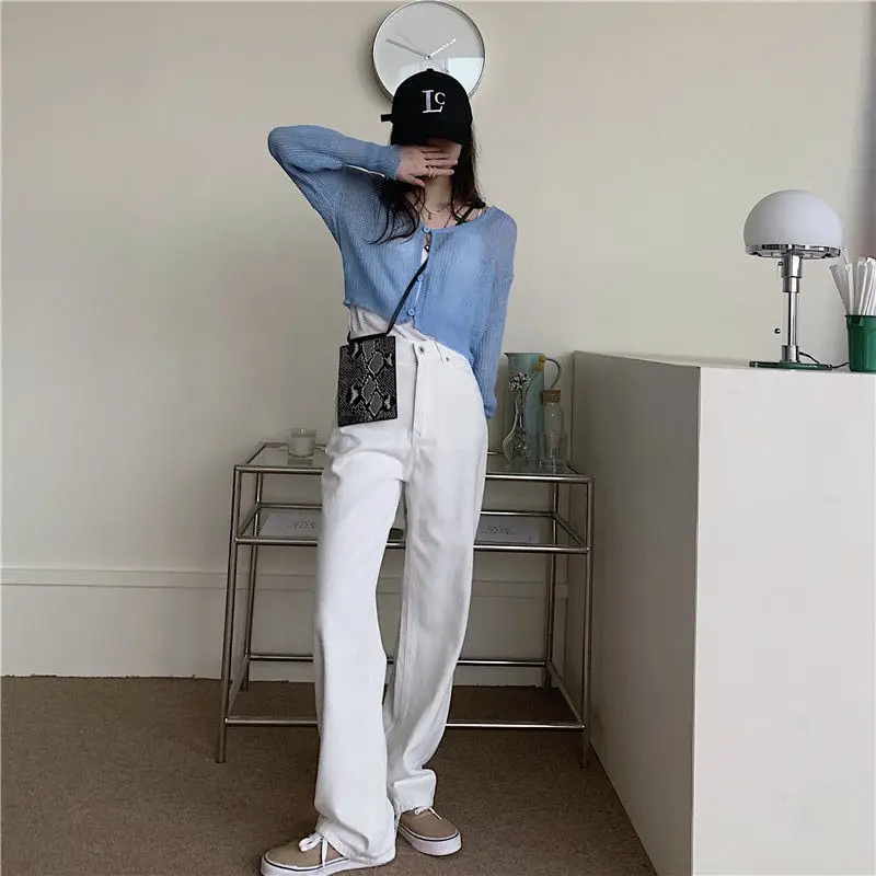 Autumn Brown High Waist Straight Trousers for Women — feature 16