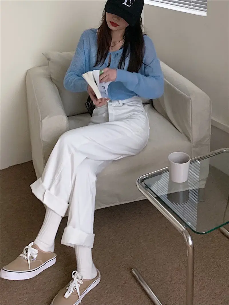Autumn Brown High Waist Straight Trousers for Women — feature 18
