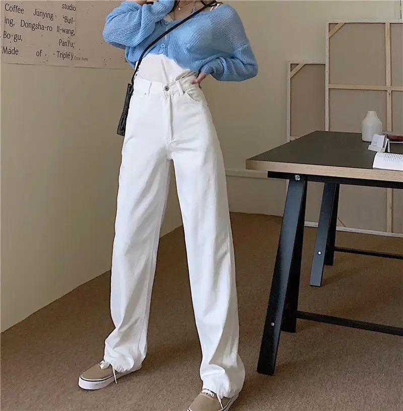 Autumn Brown High Waist Straight Trousers for Women — feature 21
