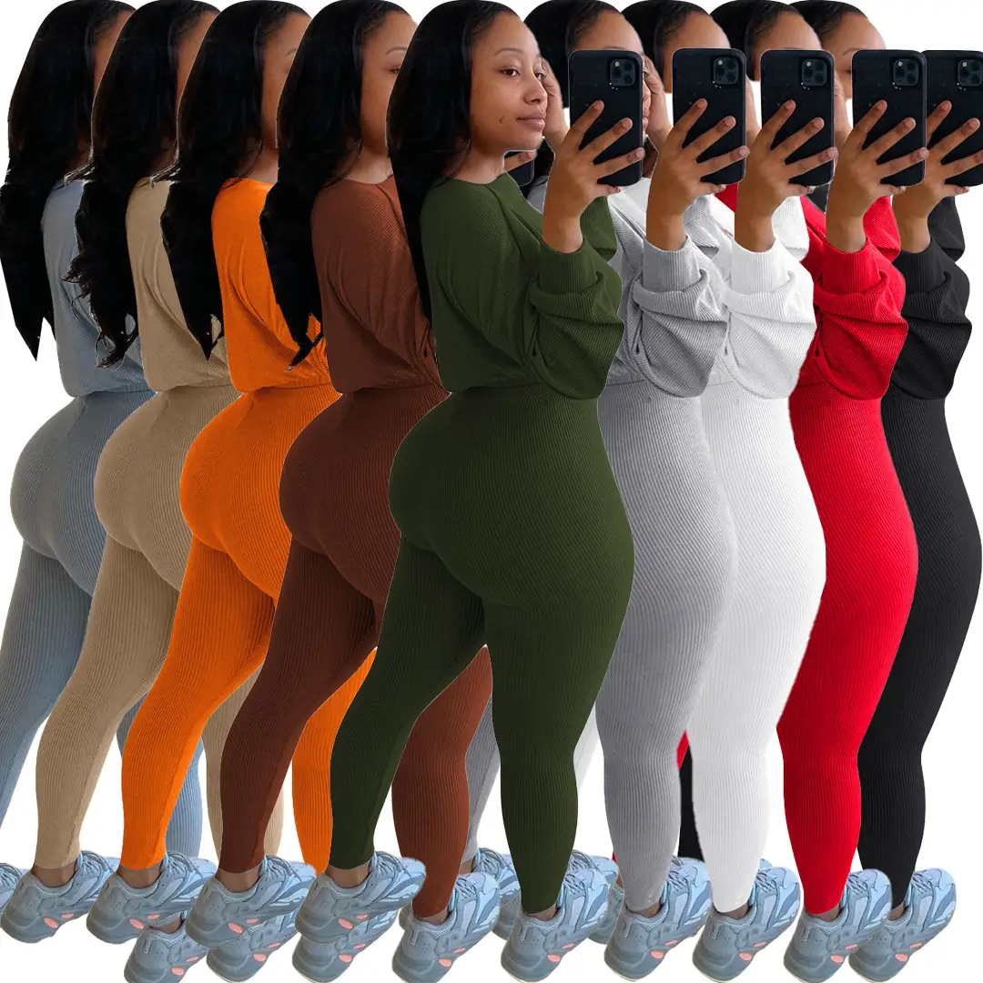 Women's Black Sweatpants Set with Letter Embroidery - Image 7