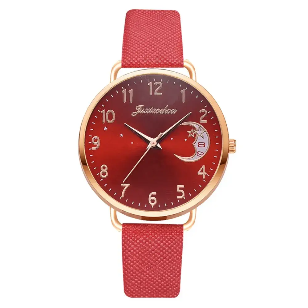 Women's Mei Gold Moon Watch with Light Blue Strap