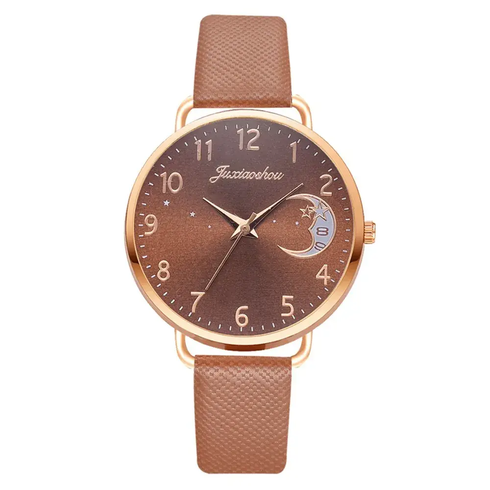 Women's Mei Gold Moon Watch with Light Blue Strap
