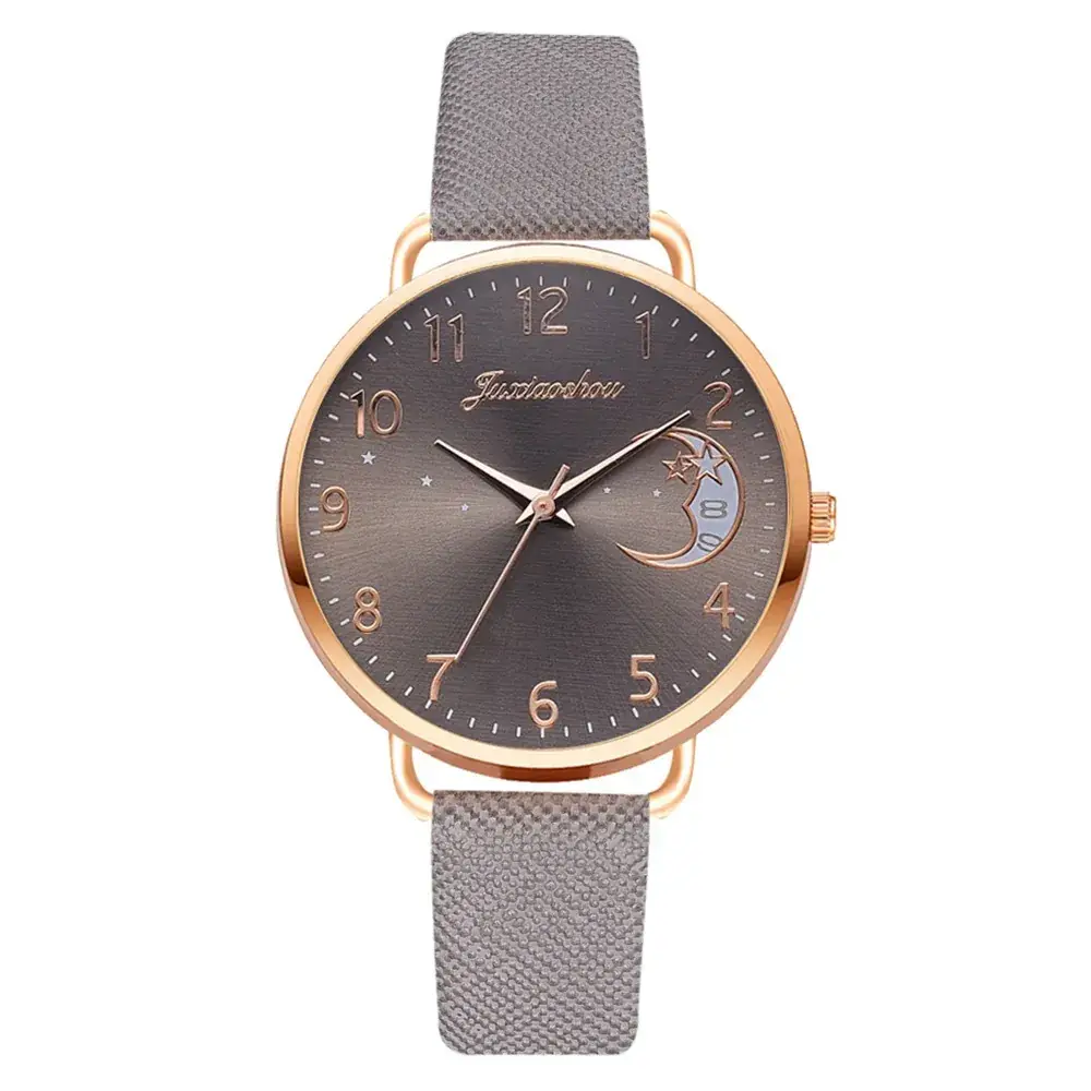Women's Mei Gold Moon Watch with Light Blue Strap