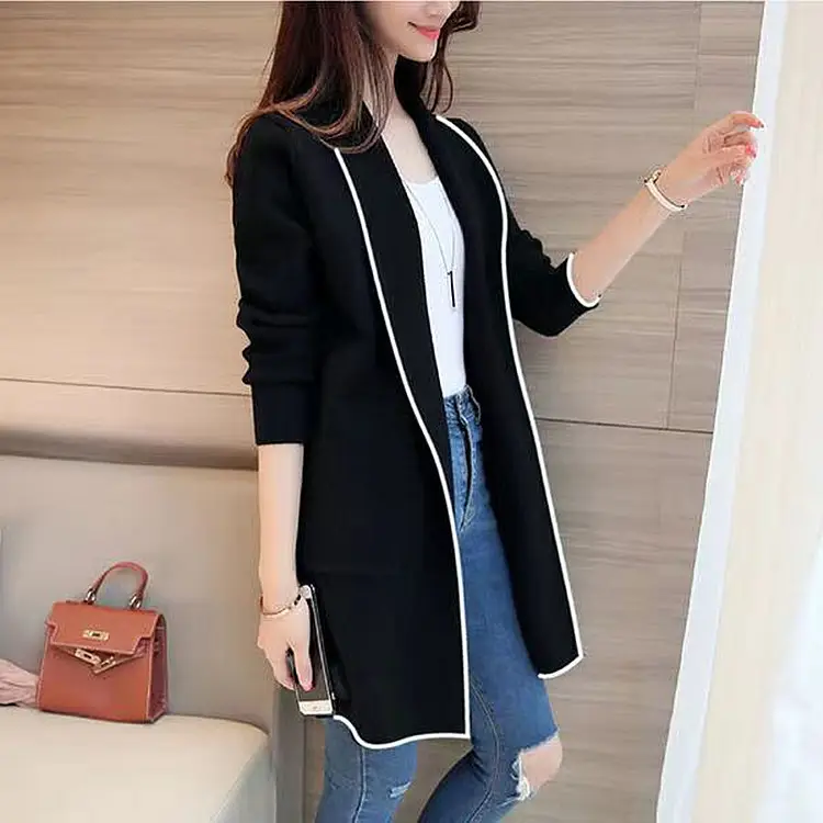 2026 Winter Women's Black Mid-Length Cardigan Jacket — feature 13