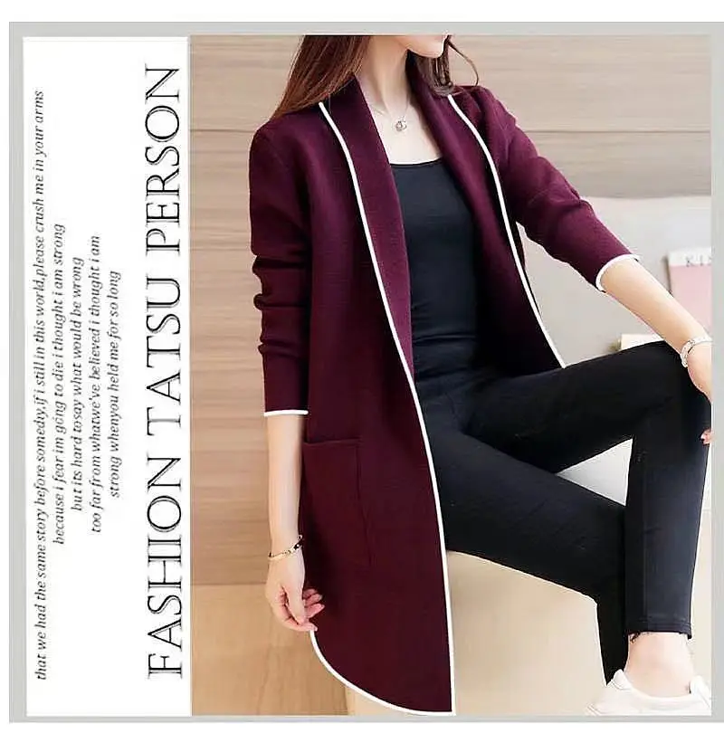 2026 Winter Women's Black Mid-Length Cardigan Jacket — feature 8