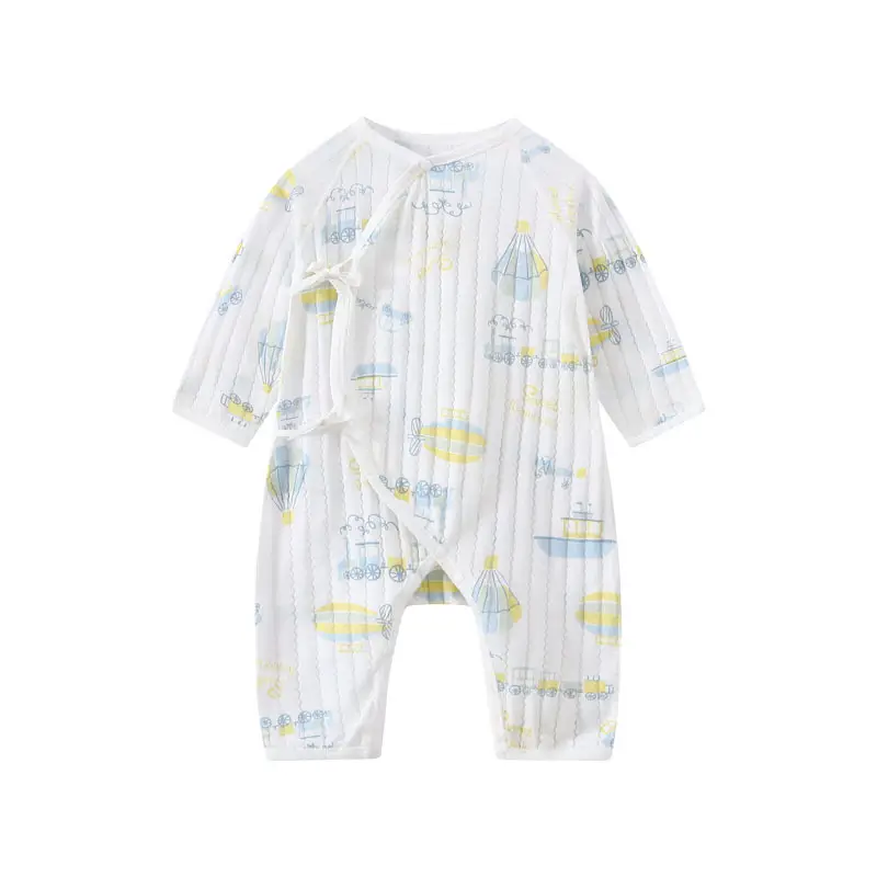 White Long Sleeve Baby Romper Anti-Mosquito Jumpsuit - Image 5