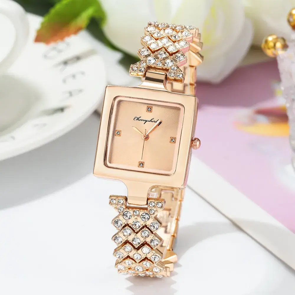 Women's Luxury Diamond-Encrusted Steel Band Bracelet Watch - Image 4