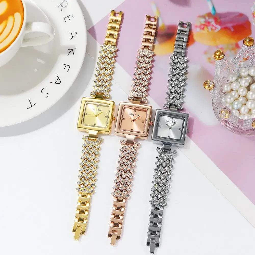 Women's Luxury Diamond-Encrusted Steel Band Bracelet Watch - Image 7