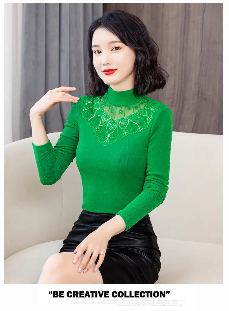 Red Lace Fleece Shirt for Women 2025 Winter Warm — feature 16