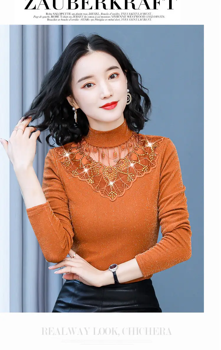 Red Lace Fleece Shirt for Women 2025 Winter Warm — feature 20