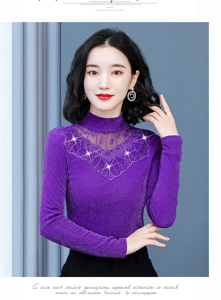 Red Lace Fleece Shirt for Women 2025 Winter Warm — feature 21
