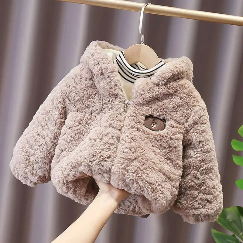 Girls Fleece Coat Winter Western Style Warm Outerwear - Image 3