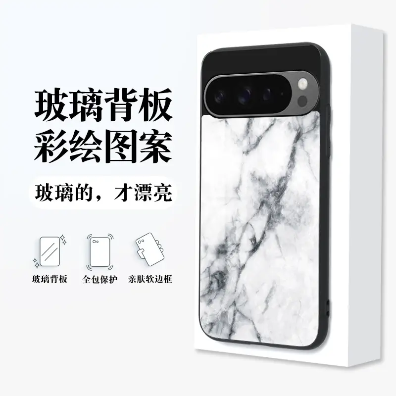 Marble Glass Pixel Phone Case Black Red - Image 8